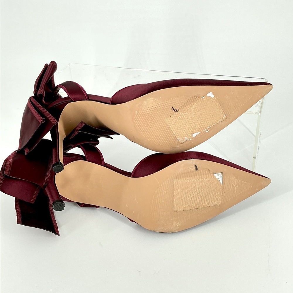 Steve Madden Size 9 Burgundy Satin Bow D'Orsay Stiletto Pumps NEW Belindah $119 - Picture 10 of 13